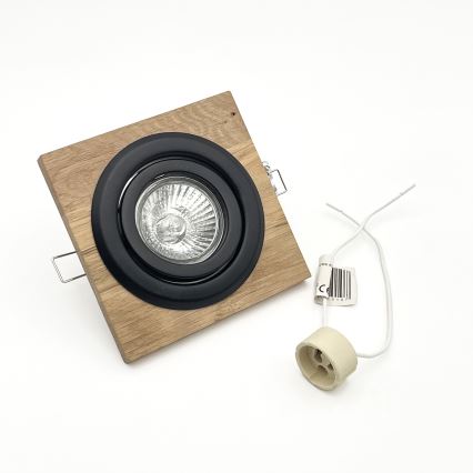 Infälld spotlight TOBBY 1xGU10/20W/230V 11,5x11,5 cm ek/svart