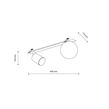 Infälld spotlight VOX 1xG9/8W/230V + 1xGU10/10W svart
