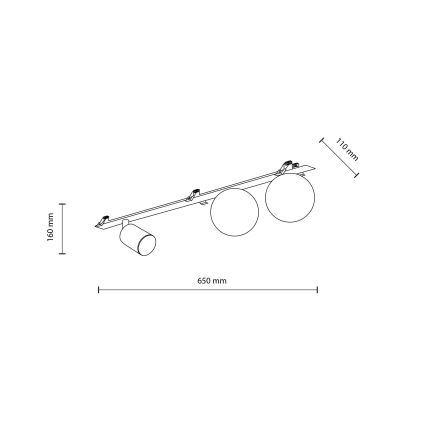 Infälld spotlight VOX 2xG9/8W/230V + 1xGU10/10W svart