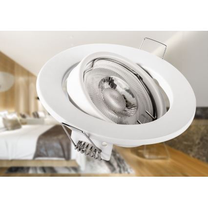 Infälld takspotlight 1xGU10/MR16/10W/230V, Ø 9 cm, vit