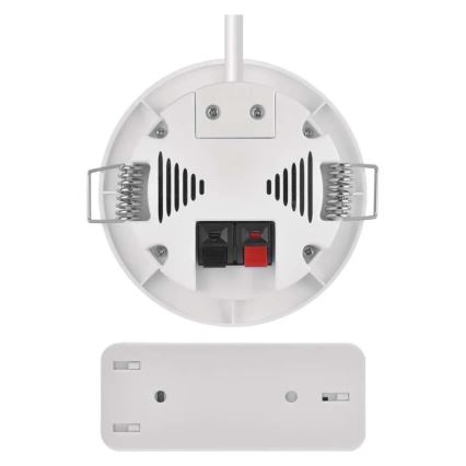 Infälld trådlös dörrklocka 230V + 1xCR2032 vit