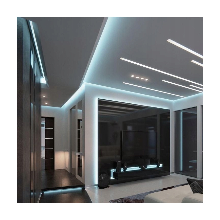Infällningsprofil för LED-remsor 1 m silver/vit
