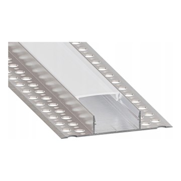 Infällningsprofil för LED-remsor 1 m, silver/vit