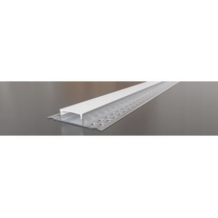 Infällningsprofil för LED-remsor 1 m, silver/vit