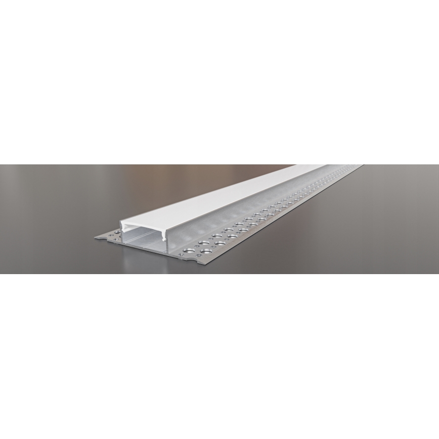 Infällningsprofil för LED-remsor 1 m, silver/vit