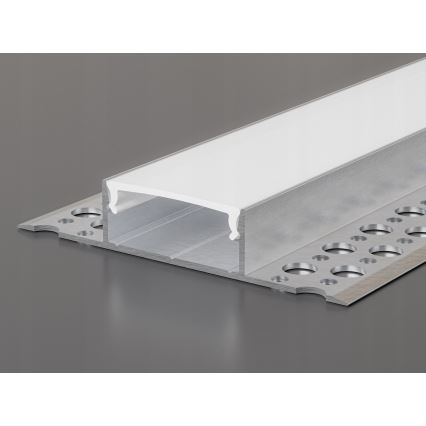 Infällningsprofil för LED-remsor 1 m, silver/vit