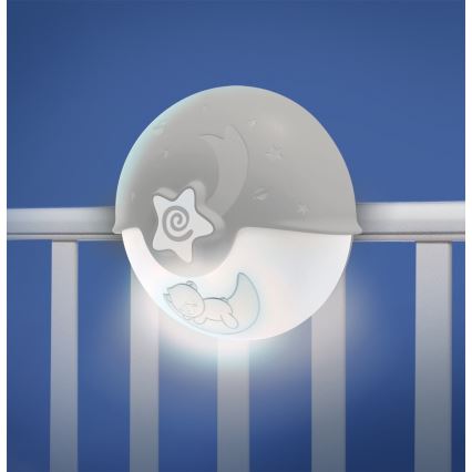 Infantino - Liten barnlampa med projektor 3xAA grå