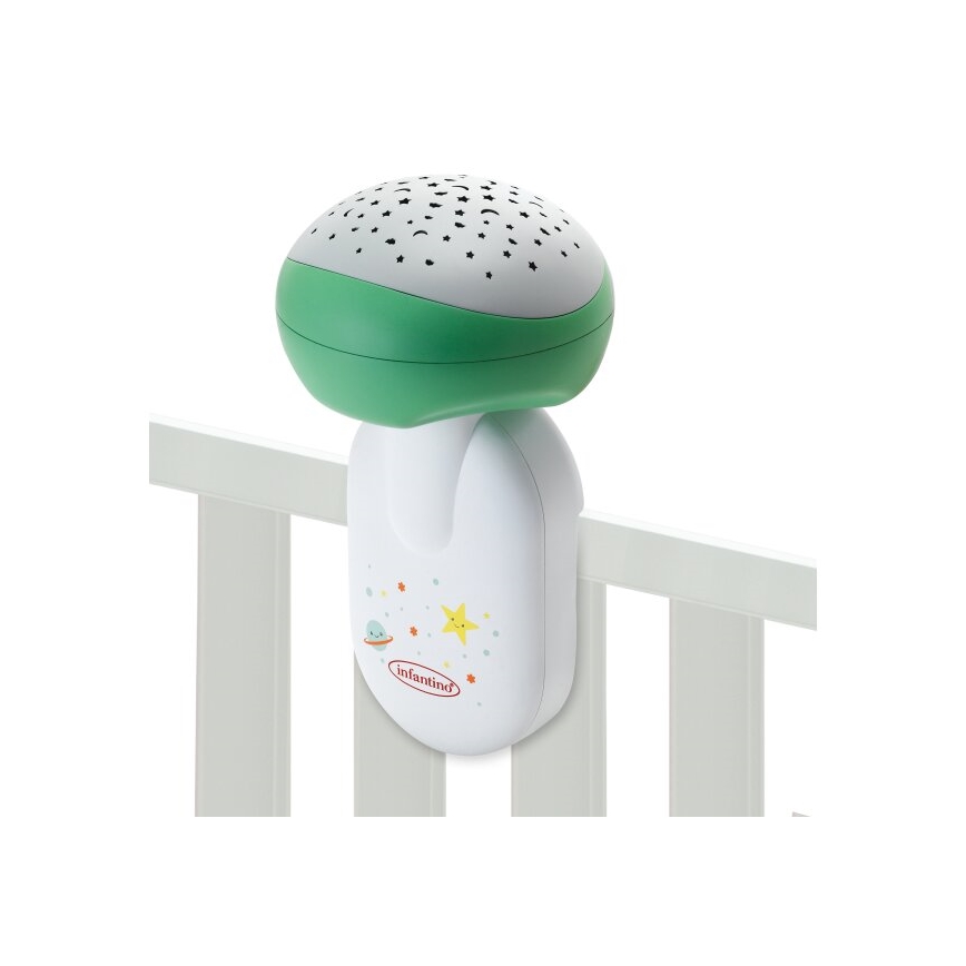 Infantino - Spjälsäng mobil med melody 3i1 3xAA grön