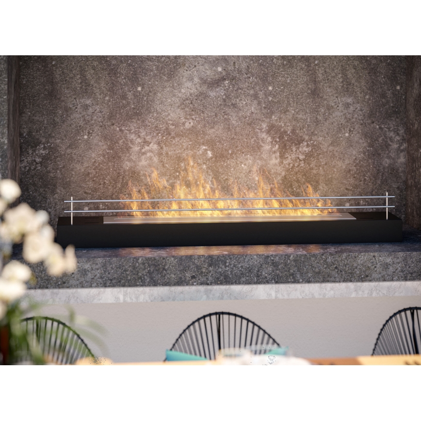 InFire - BIO eldstad 8x120 cm 3kW svart