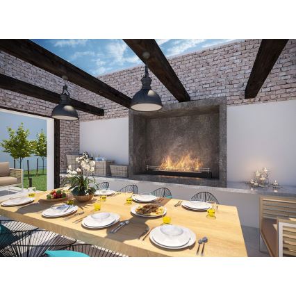 InFire - BIO eldstad 8x120 cm 3kW svart