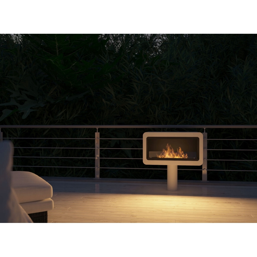 InFire - BIO fireplace 82,5x78 cm 3kW vit
