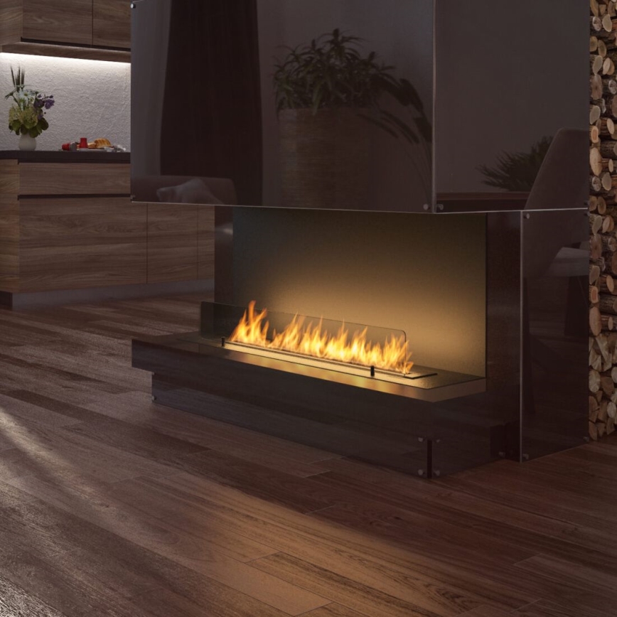 InFire - Built-in BIO fireplace 100x45 cm 3kW svart