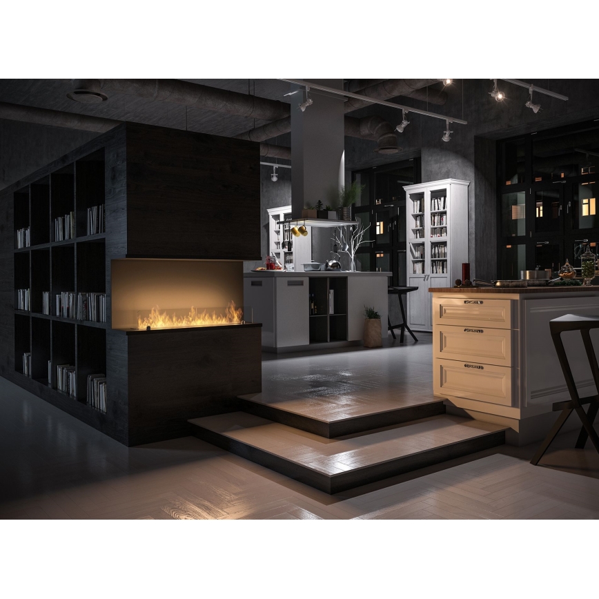 InFire - Built-in BIO fireplace 100x50 cm 3kW svart