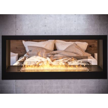InFire - Built-in BIO fireplace 120x50 cm 3kW bifacial
