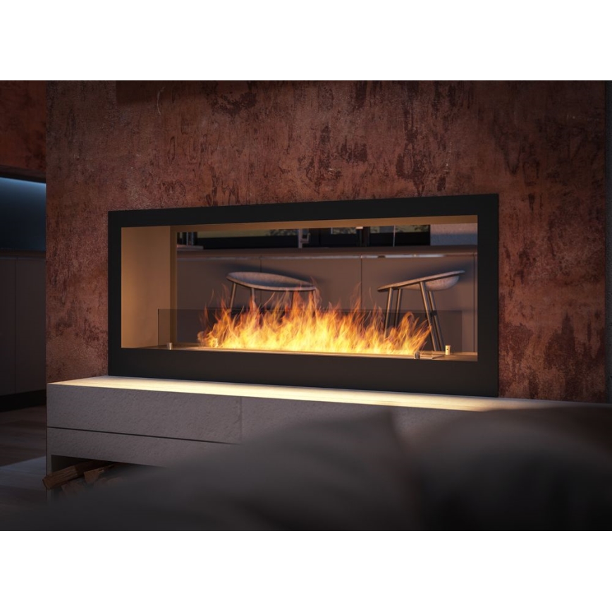 InFire - Built-in BIO fireplace 120x50 cm 3kW bifacial