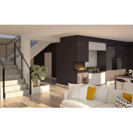 InFire - Built-in BIO fireplace 80x45 cm 3kW svart