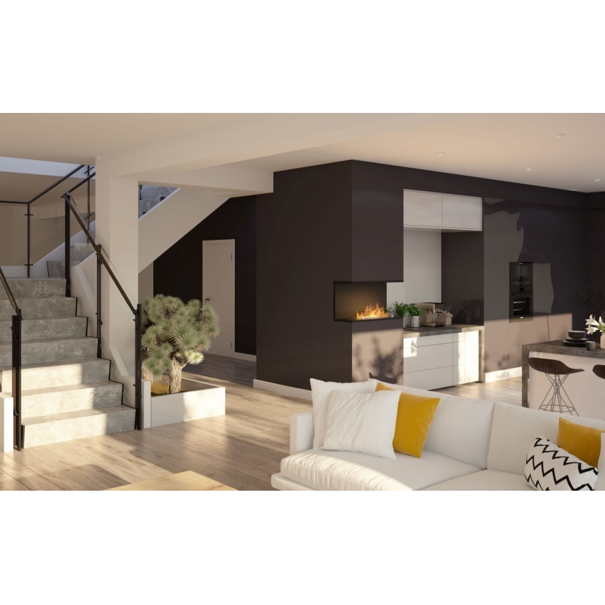 InFire - Built-in BIO fireplace 80x45 cm 3kW svart