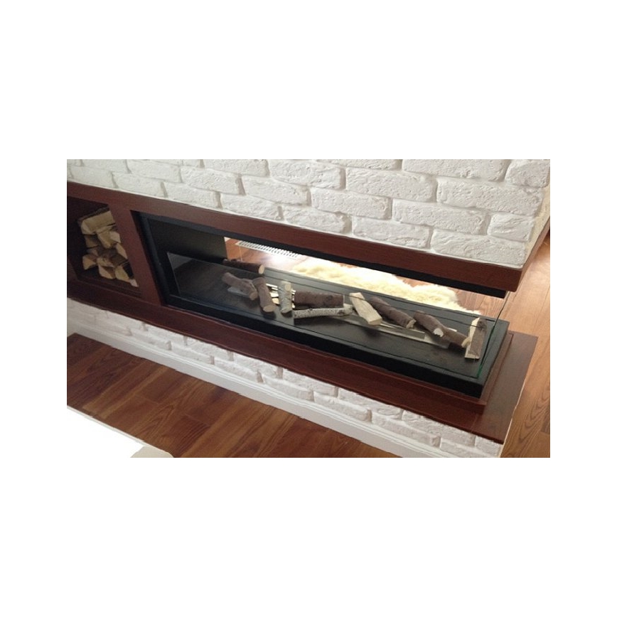 InFire - Corner BIO fireplace 100x50 cm 3kW bifacial