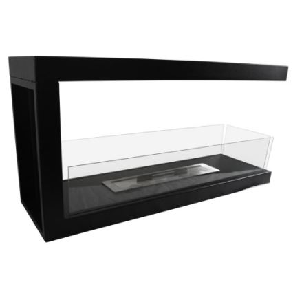 InFire - Corner BIO fireplace 100x50 cm 3kW bifacial