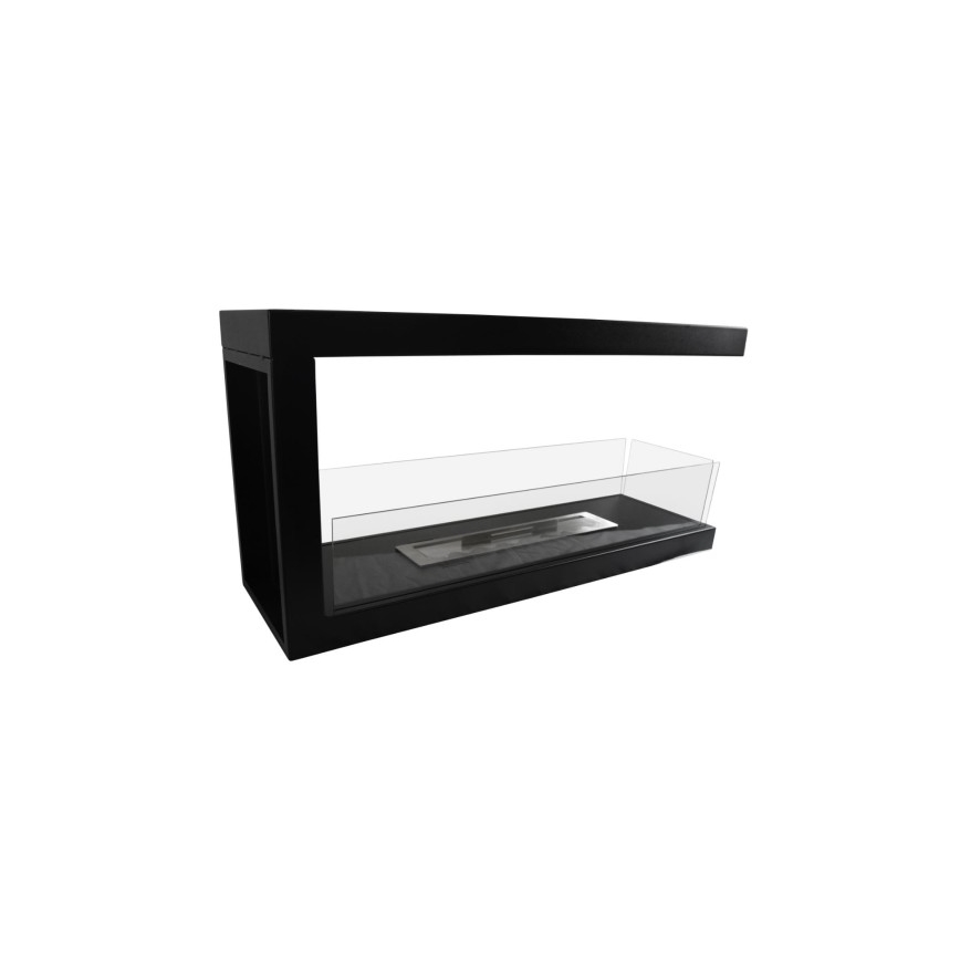 InFire - Corner BIO fireplace 100x50 cm 3kW bifacial