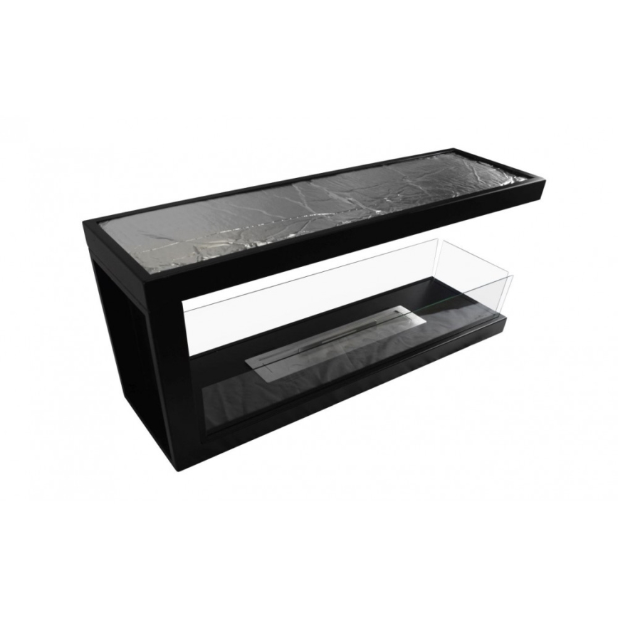 InFire - Corner BIO fireplace 100x50 cm 3kW bifacial