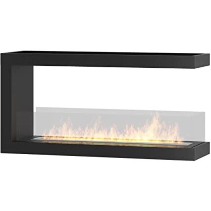 InFire - Corner BIO fireplace 100x50 cm 3kW bifacial