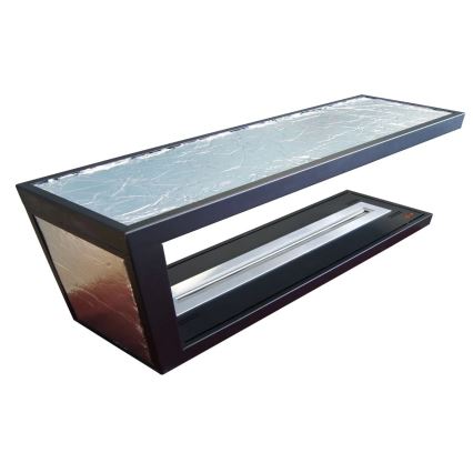 InFire - Corner BIO fireplace 100x50 cm 3kW bifacial
