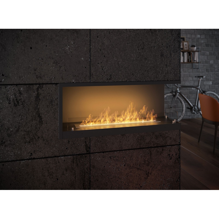 InFire - Corner BIO fireplace 110x45 cm 3kW svart