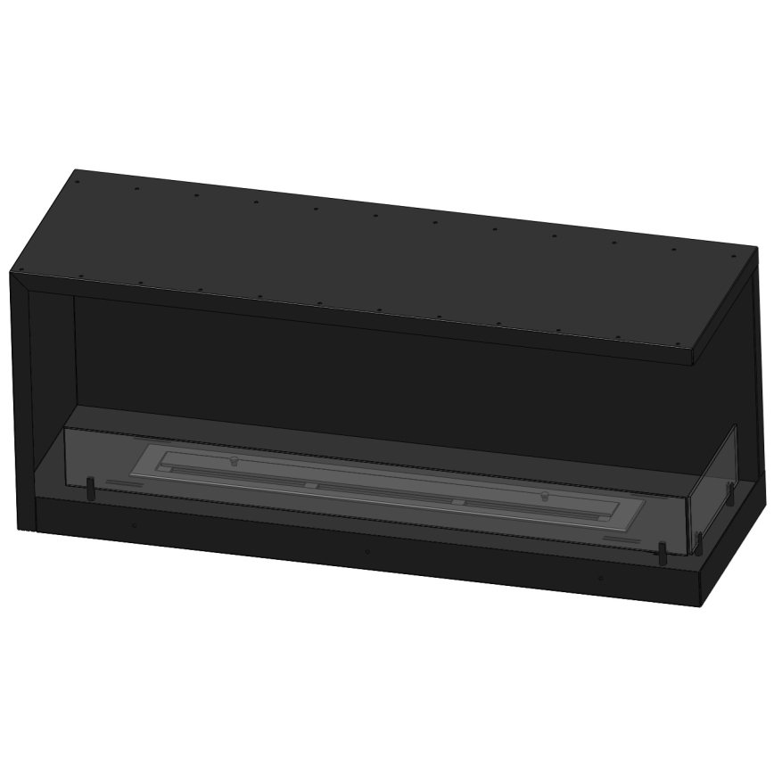 InFire - Corner BIO fireplace 110x45 cm 3kW svart