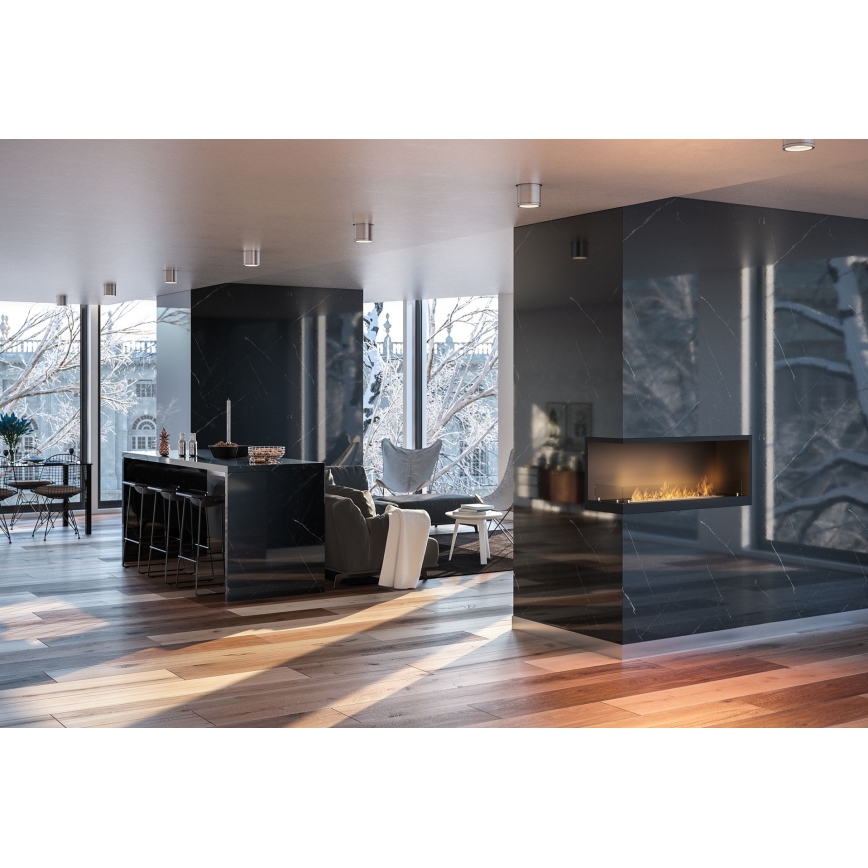 InFire - Corner BIO fireplace 110x45 cm 3kW svart