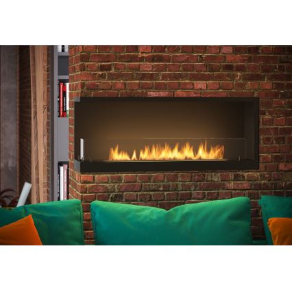 InFire - Corner BIO fireplace 110x45 cm 3kW svart