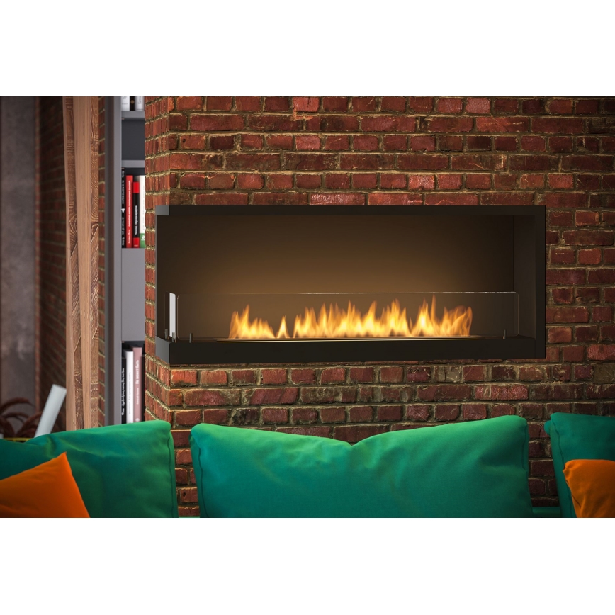 InFire - Corner BIO fireplace 110x45 cm 3kW svart