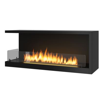 InFire - Corner BIO fireplace 110x45 cm 3kW svart