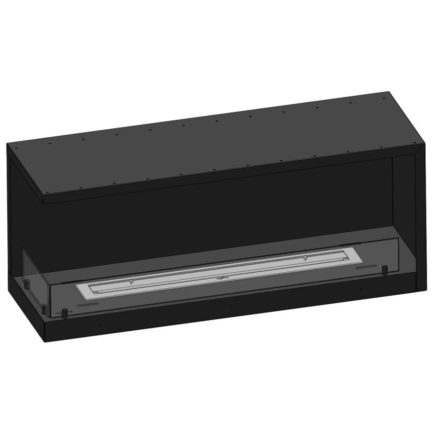 InFire - Corner BIO fireplace 110x45 cm 3kW svart