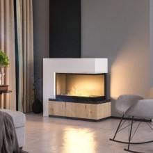 InFire - Corner BIO fireplace 80x45 cm 3,5kW svart