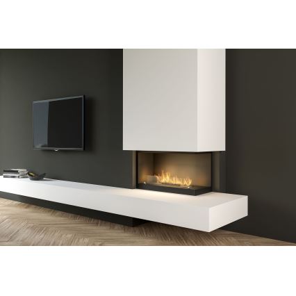 InFire - Corner BIO fireplace 80x45 cm 3,5kW svart