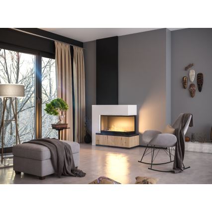 InFire - Corner BIO fireplace 80x45 cm 3,5kW svart