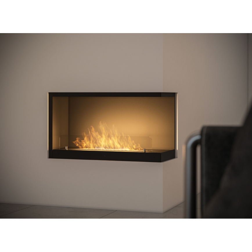 InFire - Corner BIO fireplace 80x45 cm 3,5kW svart