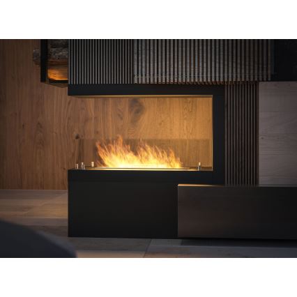 InFire - Corner BIO fireplace 80x50 cm 3kW bifacial