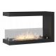 InFire - Corner BIO fireplace 80x50 cm 3kW bifacial