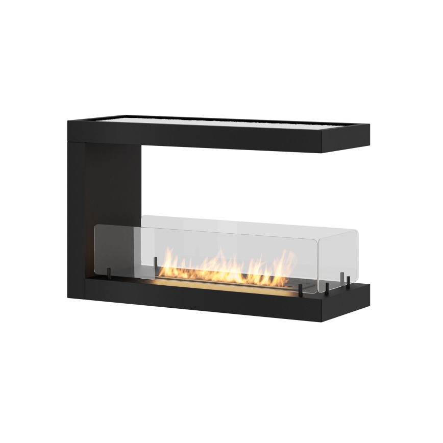 InFire - Corner BIO fireplace 80x50 cm 3kW bifacial