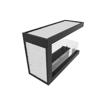 InFire - Corner BIO fireplace 80x50 cm 3kW bifacial