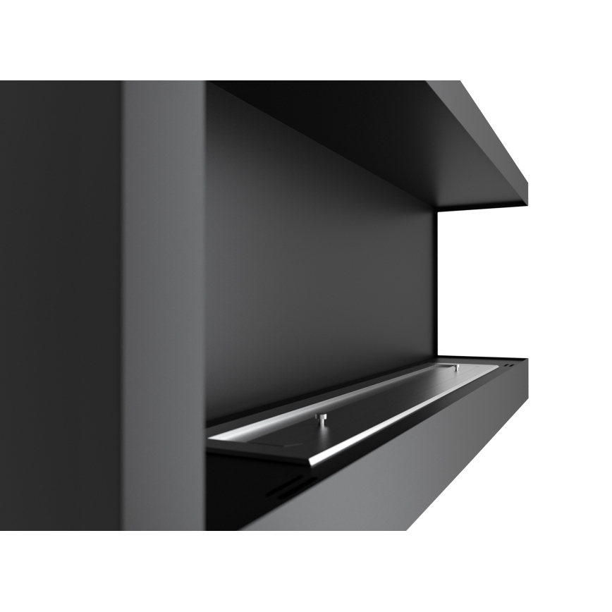 InFire - Hörn BIO eldstad 45x120 cm 3kW svart