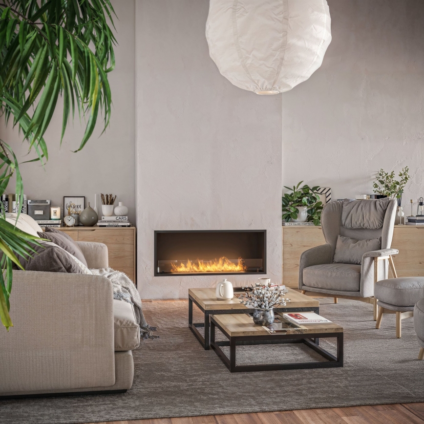 InFire - Inbyggd BIO eldstad 49,4x124,4 cm 6kW svart