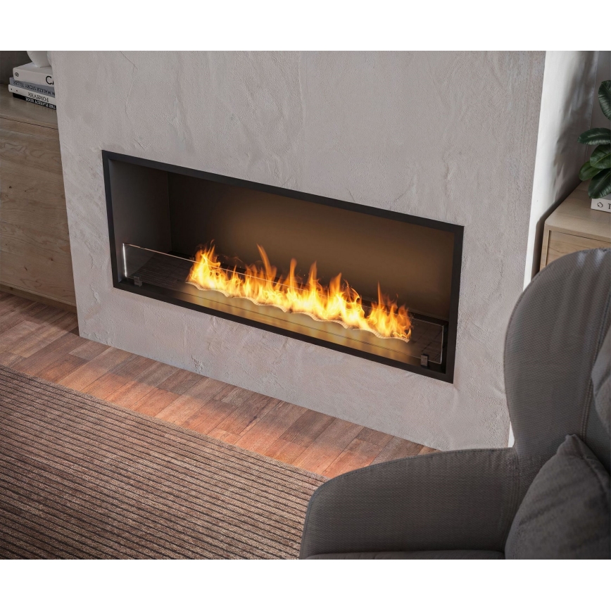 InFire - Inbyggd BIO eldstad 49,4x124,4 cm 6kW svart