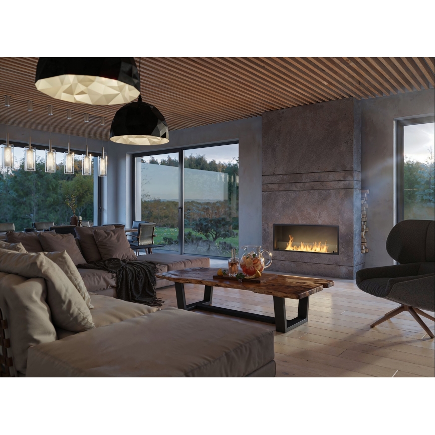 InFire - Inbyggd BIO eldstad 49,4x124,4 cm 6kW svart