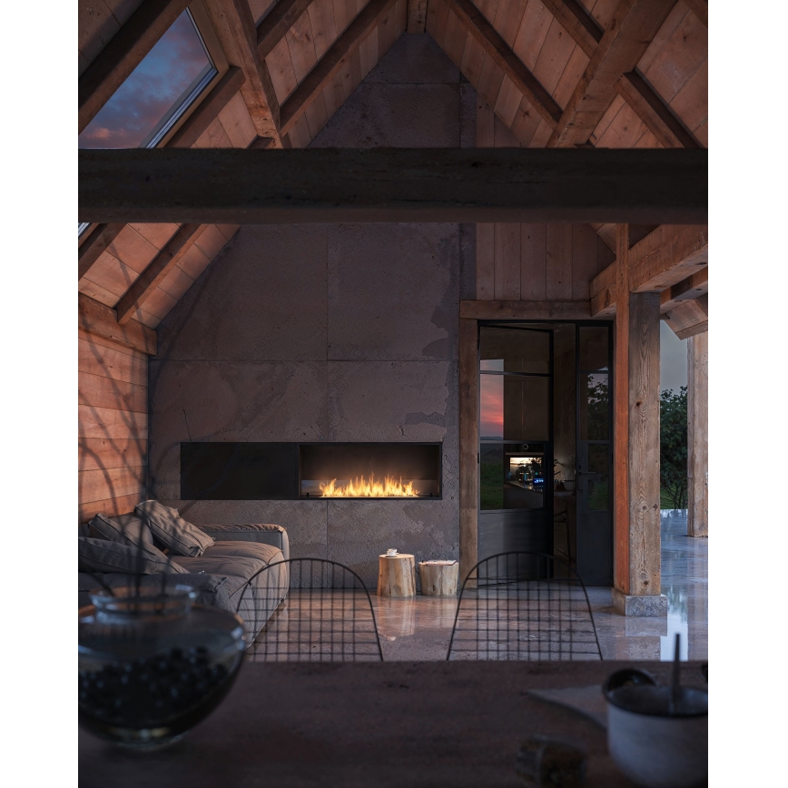 InFire - Inbyggd BIO eldstad 49,4x124,4 cm 6kW svart