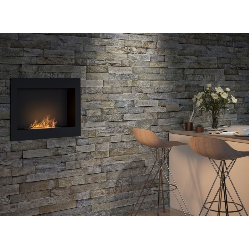 InFire - Inbyggd BIO-eldstad 49x60 cm 3kW svart