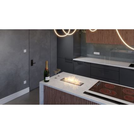 InFire - Inbyggd BIO eldstad 5,5x50 cm 3kW svart