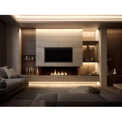 InFire - Inbyggd BIO eldstad 7,5x100 cm 6kW svart